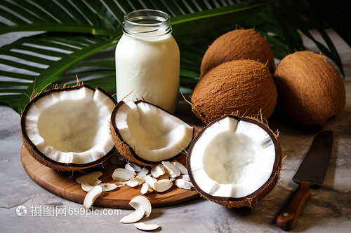 白色的椰子水